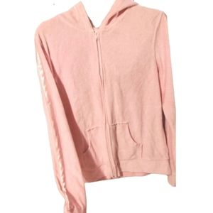 Vintage pink Jr's lg soft velour type,shine hooded Y2k
